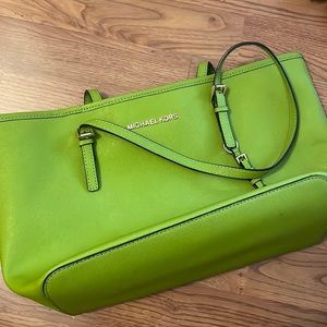 Beautiful Green Michael Kors Tote Bag